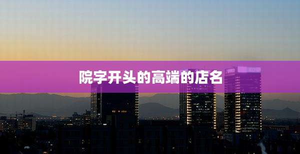 院字开头的高端的店名