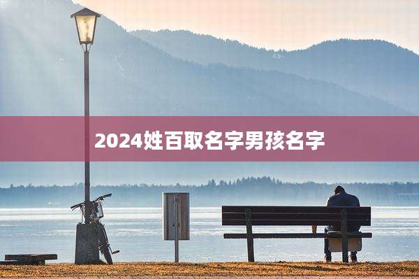 2024姓百取名字男孩名字