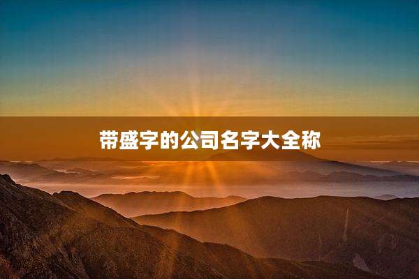 带盛字的公司名字大全称