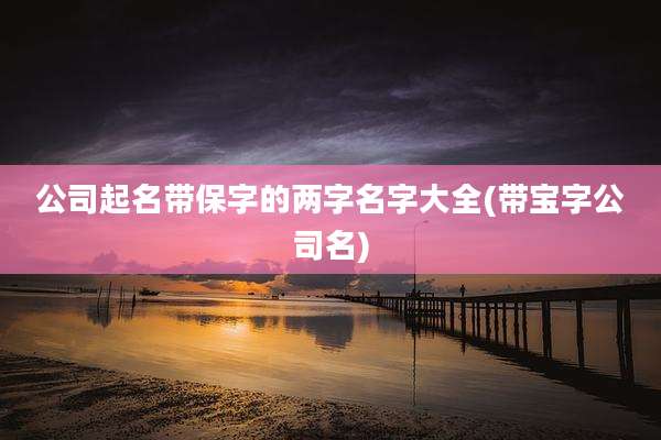公司起名带保字的两字名字大全(带宝字公司名)