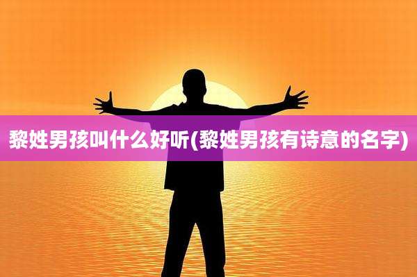 黎姓男孩叫什么好听(黎姓男孩有诗意的名字)