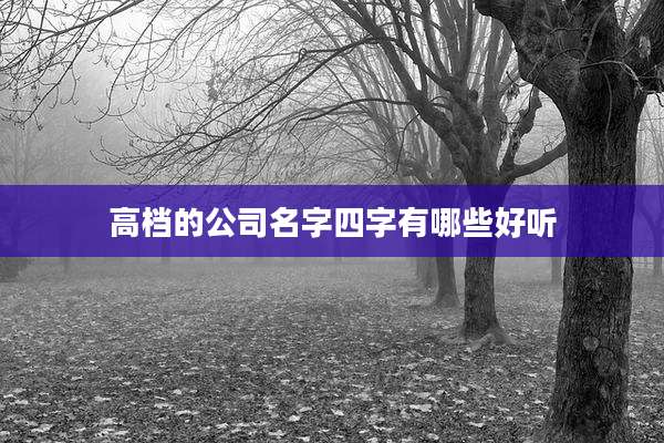 高档的公司名字四字有哪些好听