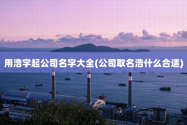 用浩字起公司名字大全(公司取名浩什么合适)