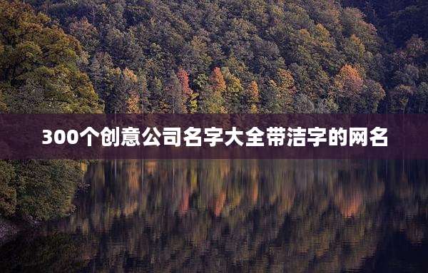300个创意公司名字大全带洁字的网名