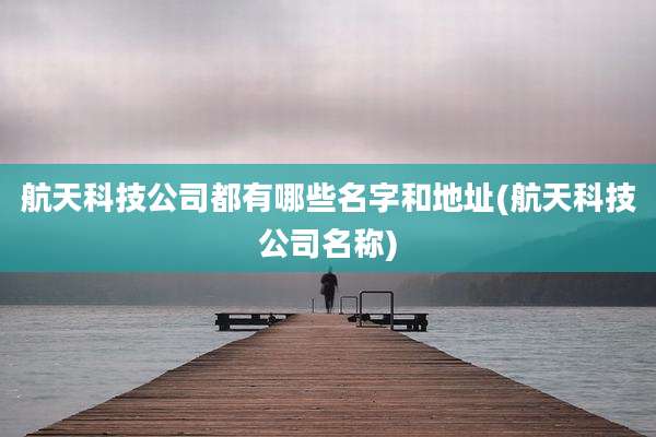 航天科技公司都有哪些名字和地址(航天科技公司名称)