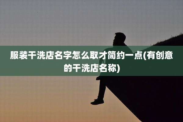 服装干洗店名字怎么取才简约一点(有创意的干洗店名称)