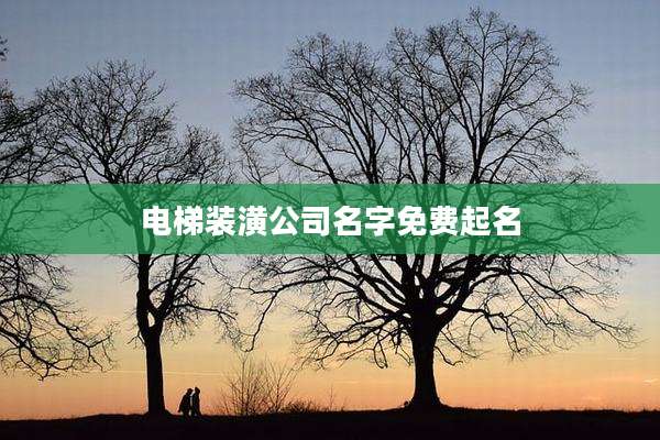 电梯装潢公司名字免费起名