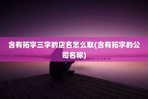 含有拓字三字的店名怎么取(含有拓字的公司名称)