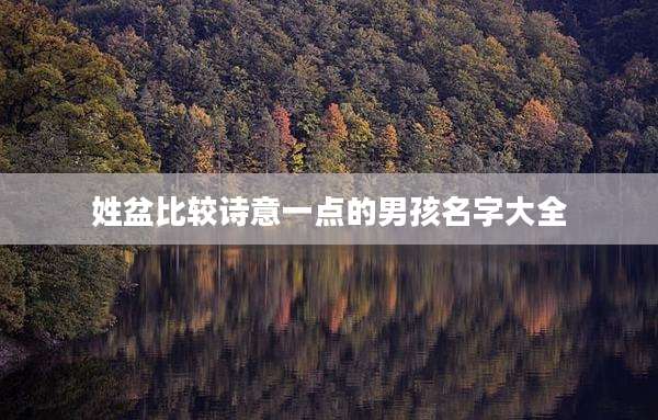 姓盆比较诗意一点的男孩名字大全