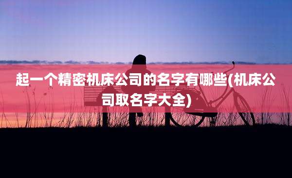 起一个精密机床公司的名字有哪些(机床公司取名字大全)