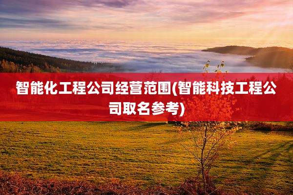 智能化工程公司经营范围(智能科技工程公司取名参考)