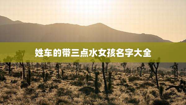 姓车的带三点水女孩名字大全