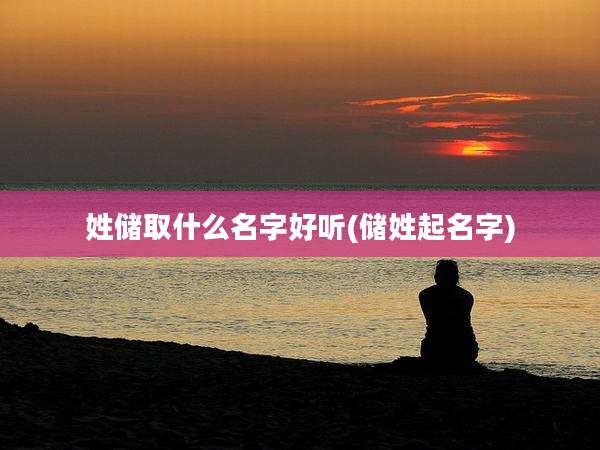 姓储取什么名字好听(储姓起名字)