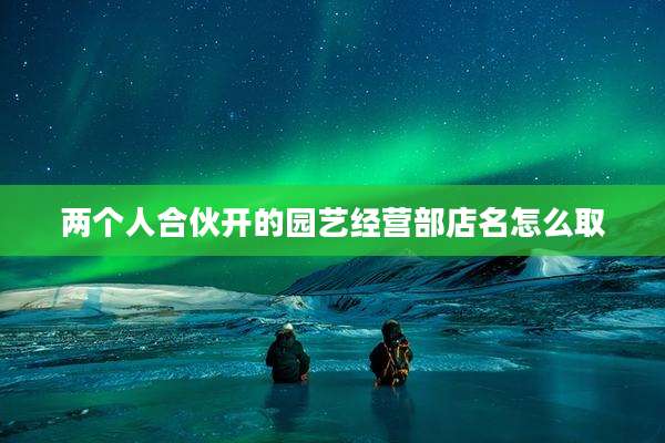两个人合伙开的园艺经营部店名怎么取