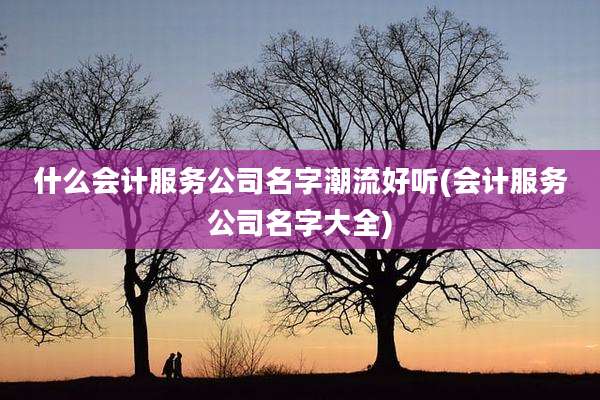什么会计服务公司名字潮流好听(会计服务公司名字大全)