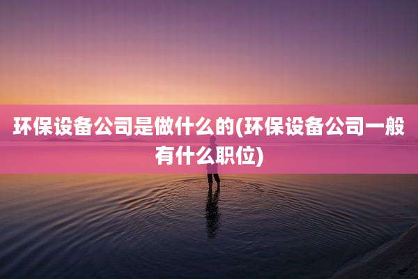 环保设备公司是做什么的(环保设备公司一般有什么职位)