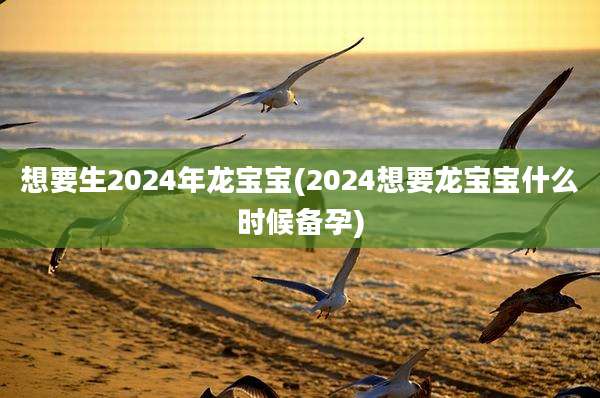 想要生2024年龙宝宝(2024想要龙宝宝什么时候备孕)