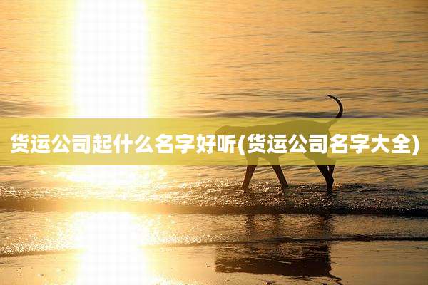 货运公司起什么名字好听(货运公司名字大全)