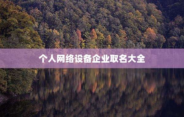 个人网络设备企业取名大全