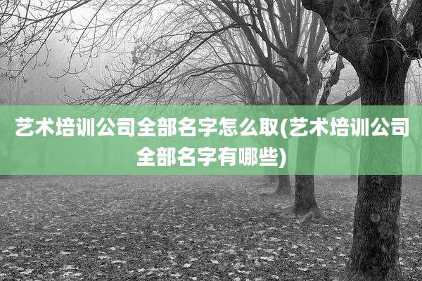 艺术培训公司全部名字怎么取(艺术培训公司全部名字有哪些)