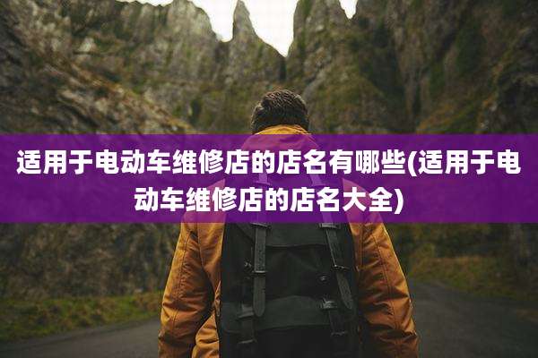 适用于电动车维修店的店名有哪些(适用于电动车维修店的店名大全)