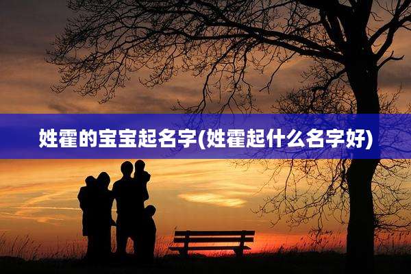 姓霍的宝宝起名字(姓霍起什么名字好)