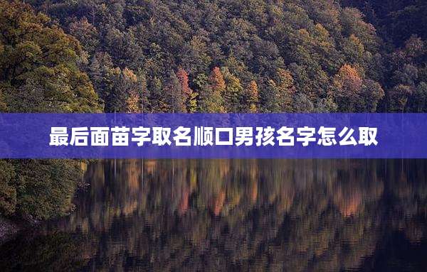 最后面苗字取名顺口男孩名字怎么取