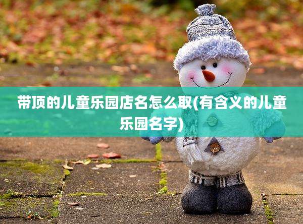 带顶的儿童乐园店名怎么取(有含义的儿童乐园名字)