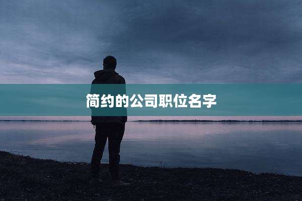 简约的公司职位名字