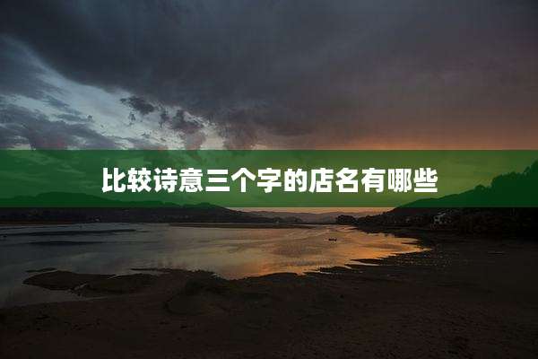 比较诗意三个字的店名有哪些