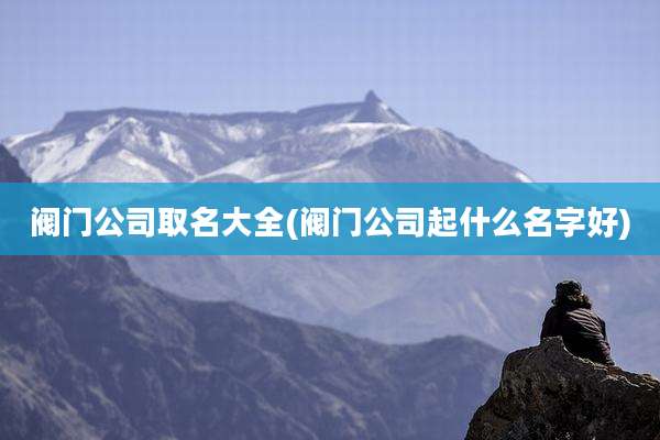 阀门公司取名大全(阀门公司起什么名字好)