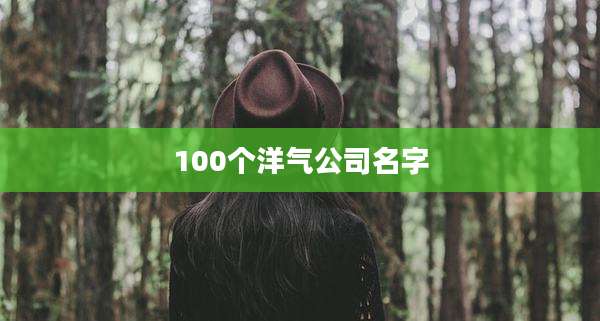 100个洋气公司名字