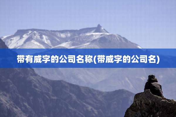 带有威字的公司名称(带威字的公司名)