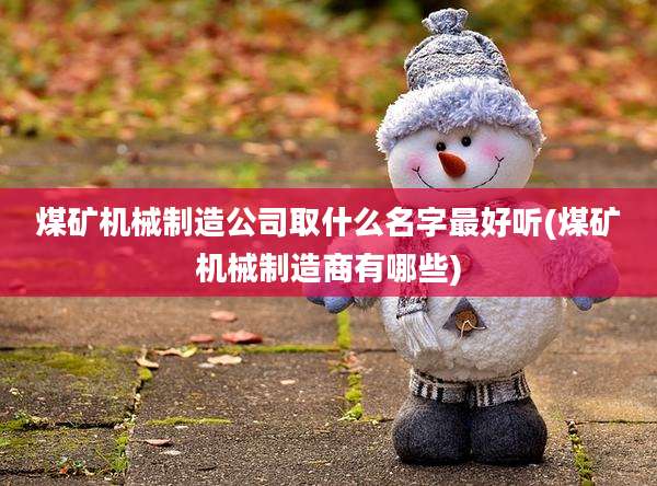 煤矿机械制造公司取什么名字最好听(煤矿机械制造商有哪些)
