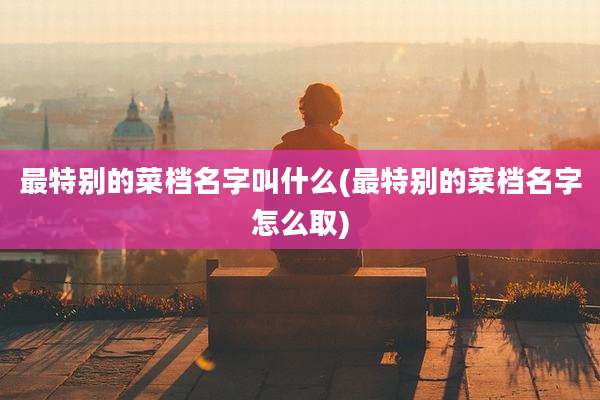 最特别的菜档名字叫什么(最特别的菜档名字怎么取)