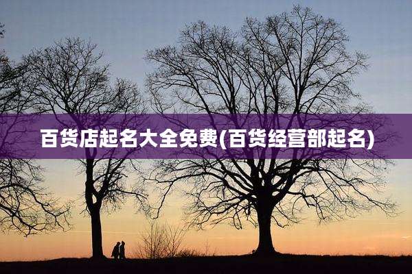 百货店起名大全免费(百货经营部起名)