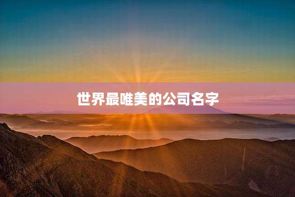 世界最唯美的公司名字