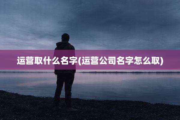 运营取什么名字(运营公司名字怎么取)