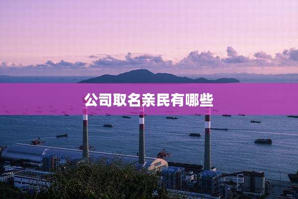 公司取名亲民有哪些