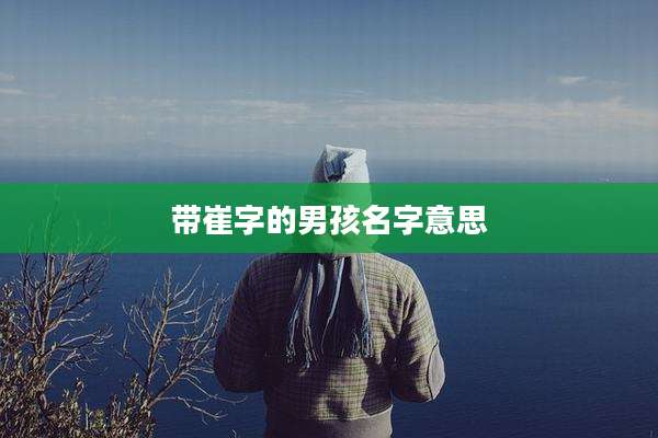 带崔字的男孩名字意思