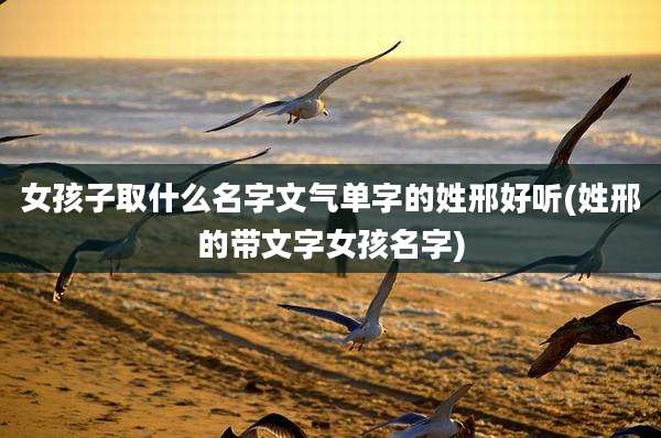 女孩子取什么名字文气单字的姓邢好听(姓邢的带文字女孩名字)