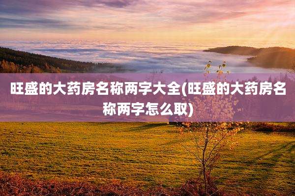 旺盛的大药房名称两字大全(旺盛的大药房名称两字怎么取)