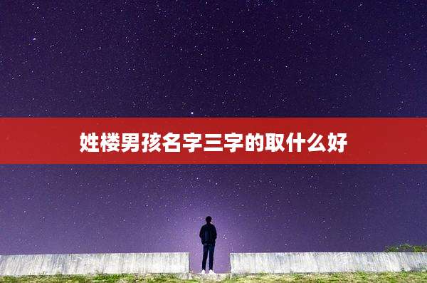 姓楼男孩名字三字的取什么好