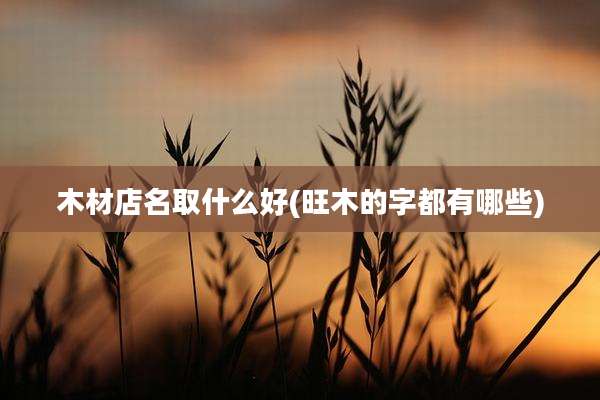 木材店名取什么好(旺木的字都有哪些)