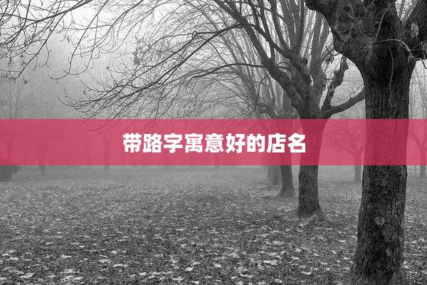 带路字寓意好的店名