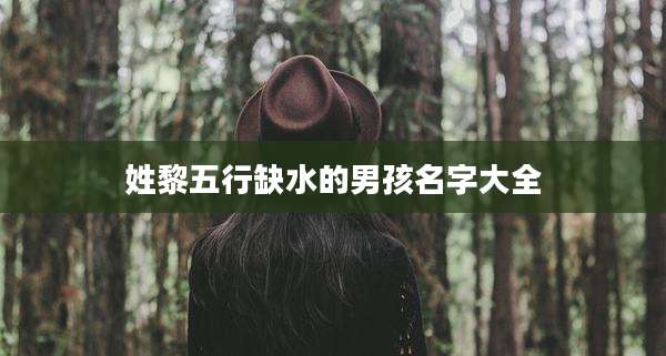 姓黎五行缺水的男孩名字大全