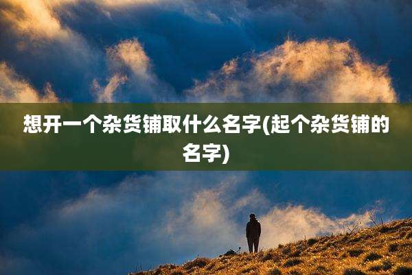 想开一个杂货铺取什么名字(起个杂货铺的名字)