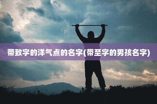 带致字的洋气点的名字(带至字的男孩名字)