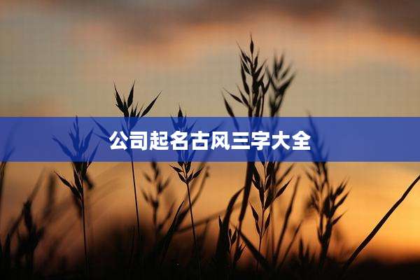 公司起名古风三字大全