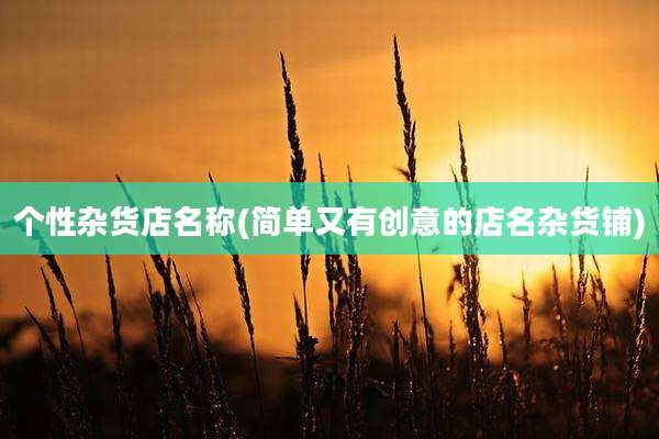 个性杂货店名称(简单又有创意的店名杂货铺)